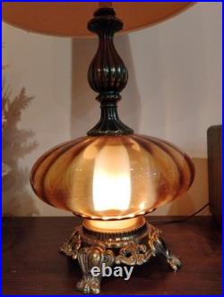 Gorgeous Vintage Blown Glass Table Lamp Hollywood Regency Style 1960s/1970s