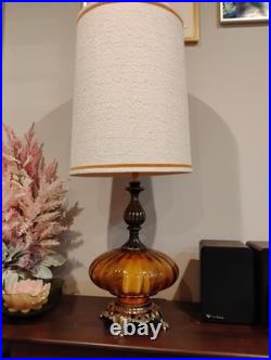 Gorgeous Vintage Blown Glass Table Lamp Hollywood Regency Style 1960s/1970s