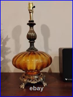 Gorgeous Vintage Blown Glass Table Lamp Hollywood Regency Style 1960s/1970s
