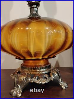 Gorgeous Vintage Blown Glass Table Lamp Hollywood Regency Style 1960s/1970s