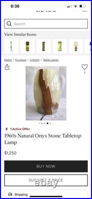 Gorgeous Vintage Onyx Stone Lamp