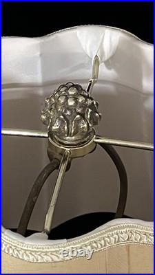 Gorgeous vintage hand carved alabaster boudoir/table/desk lamp withshade