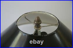 Gray Mid Century MCM Cone Lamp Neutral Small Desk Table Vintage Textured Ceramic