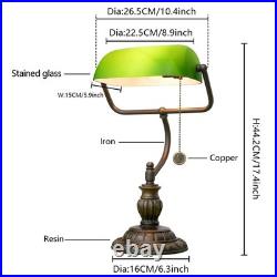 Green Bankers Lamp Vintage Glass Banker's Desk Lamps with Bedroom Bedside Stu
