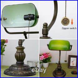 Green Bankers Lamp Vintage Glass Banker's Desk Lamps with Bedroom Bedside Stu