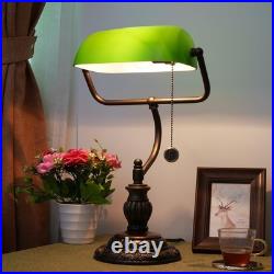 Green Bankers Lamp Vintage Glass Banker's Desk Lamps with Bedroom Bedside Stu