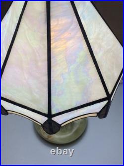 Green Onyx Round Table Lamp Vintage 16 Light & Shade