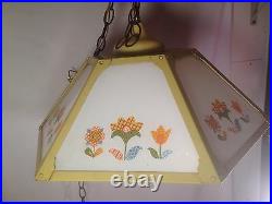 Groovy Flower child Vintage 60's-70's Kitchen Yellow Hanging Lamp/Light Fixture