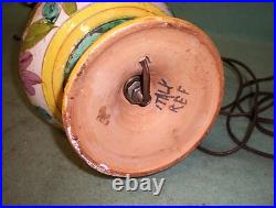 Hand Painted Antique Italian Ceramic Multicolor Table Lamp Double Bulb Light Hand Painted Antique Italian Ceramic Multicolor Table Lamp Double Bulb Light