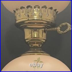 Hand Painted Double Ball Small Parlor/Boudoir 3-Way Electric Lamp c1960 USA 14t