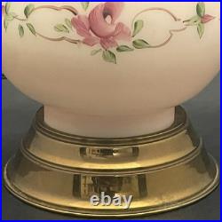 Hand Painted Double Ball Small Parlor/Boudoir 3-Way Electric Lamp c1960 USA 14t