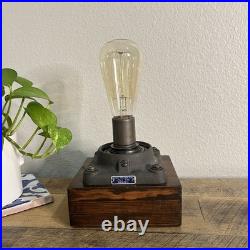 Handcrafted Luke Hobbs Design Wood & Brass Lamp Base Vintage