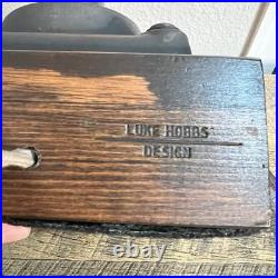 Handcrafted Luke Hobbs Design Wood & Brass Lamp Base Vintage