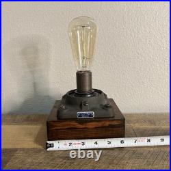 Handcrafted Luke Hobbs Design Wood & Brass Lamp Base Vintage