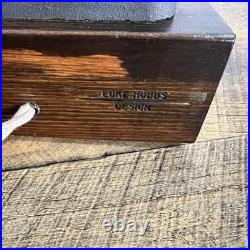 Handcrafted Luke Hobbs Design Wood & Brass Lamp Base Vintage