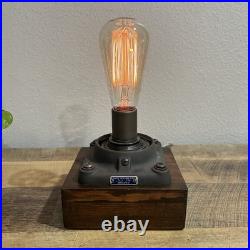 Handcrafted Luke Hobbs Design Wood & Brass Lamp Base Vintage