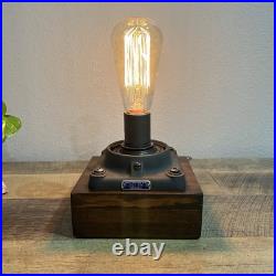 Handcrafted Luke Hobbs Design Wood & Brass Lamp Base Vintage