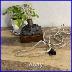 Handcrafted Luke Hobbs Design Wood & Brass Lamp Base Vintage