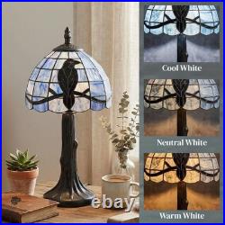 Handcrafted Stained Glass Raven Lamp Vintage Gothic Table Light for Home Decor