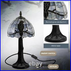 Handcrafted Stained Glass Raven Lamp Vintage Gothic Table Light for Home Decor