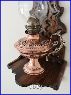 Handmade Copper Oil Lamp, Vintage Lamp, Kerosene, Hurricane Lamp, Table Lamp