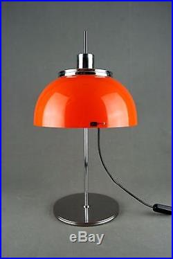 Harvey GUZZINI Table Lamp Vintage iGuzzini Panton Space Age Orange 1970s 60s Era