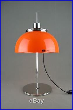 Harvey GUZZINI Table Lamp Vintage iGuzzini Panton Space Age Orange 1970s 60s Era