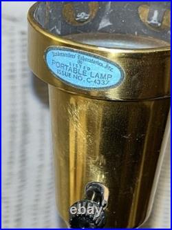 Hollywood Regency Neoclassical Column Table Lamp Brass Floral 33 Tall