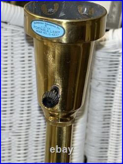 Hollywood Regency Neoclassical Column Table Lamp Brass Floral 33 Tall