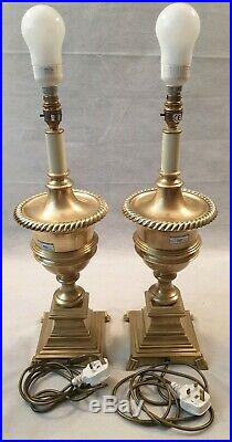 Huge Statement Pair of Peter Martin Vintage Brass Urn Table Lamps 55cm 22 Tall