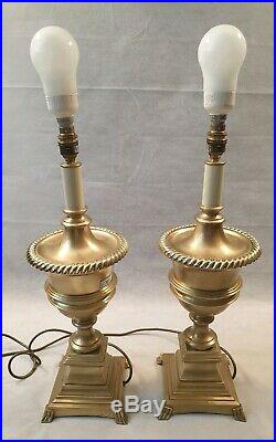 Huge Statement Pair of Peter Martin Vintage Brass Urn Table Lamps 55cm 22 Tall