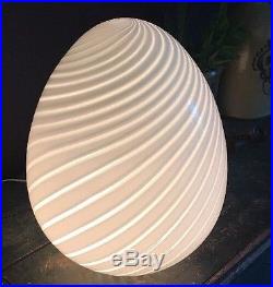 Huge Vintage Murano Glass Mid Century Modern Funky Egg Lamp 17 Table Light