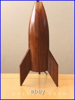 Icon! Danish MID Century Modern Rocket Table Lamp! 50s Rosewood Atomic Space Vtg