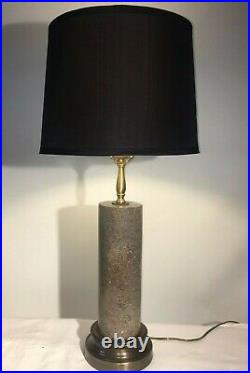 Italian Marble Vintage Modern Table lamp Possibly a Nessen Cylinder Cylindrical