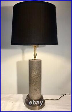 Italian Marble Vintage Modern Table lamp Possibly a Nessen Cylinder Cylindrical