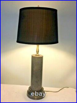 Italian Marble Vintage Modern Table lamp Possibly a Nessen Cylinder Cylindrical