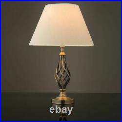 Kingswood Barley Twist Traditional Table Lamp & Shade Bedside Antique Brass New