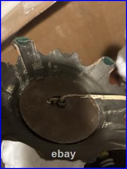 LOCAL PICKUP Pair Vintage L&L WMC Milk Glass Hurricane Lamps Lotus Dual Light