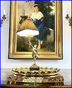 Lamp Cherub Design Brass Antique Victorian Style Desk / Table Lighting