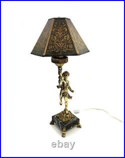Lamp Cherub Design Brass Antique Victorian Style Desk / Table Lighting