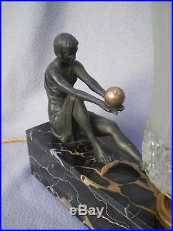 Lampe sculpture art deco 1920 statue femme vintage table lamp 30s woman figurine