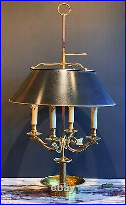 Large 19th Century French Gilt Bronze Four Light Bouillotte Griffin Table Lamp