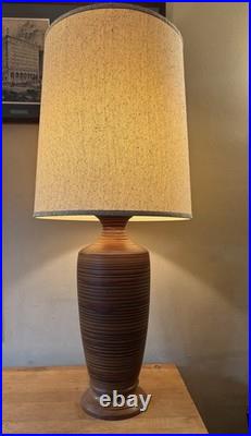 Large Vintage 1960s Ceramic Art Pottery Table Lamp Mid Century Modern Lighting