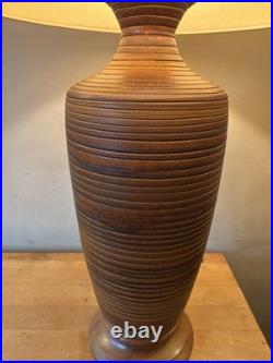 Large Vintage 1960s Ceramic Art Pottery Table Lamp Mid Century Modern Lighting