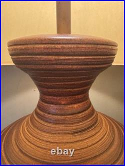Large Vintage 1960s Ceramic Art Pottery Table Lamp Mid Century Modern Lighting