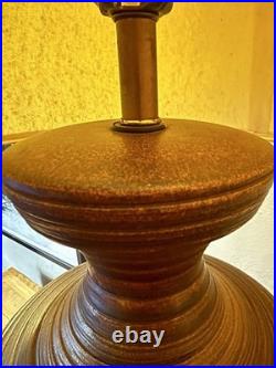 Large Vintage 1960s Ceramic Art Pottery Table Lamp Mid Century Modern Lighting