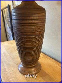 Large Vintage 1960s Ceramic Art Pottery Table Lamp Mid Century Modern Lighting