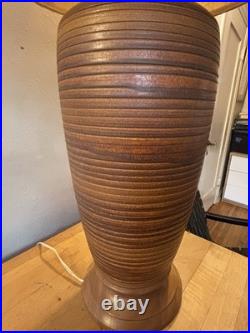 Large Vintage 1960s Ceramic Art Pottery Table Lamp Mid Century Modern Lighting