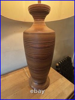 Large Vintage 1960s Ceramic Art Pottery Table Lamp Mid Century Modern Lighting