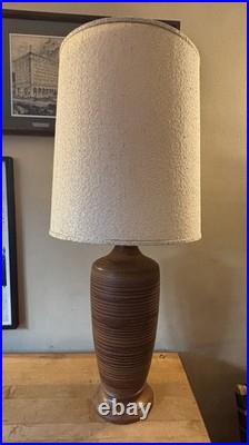 Large Vintage 1960s Ceramic Art Pottery Table Lamp Mid Century Modern Lighting